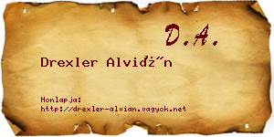 Drexler Alvián névjegykártya
